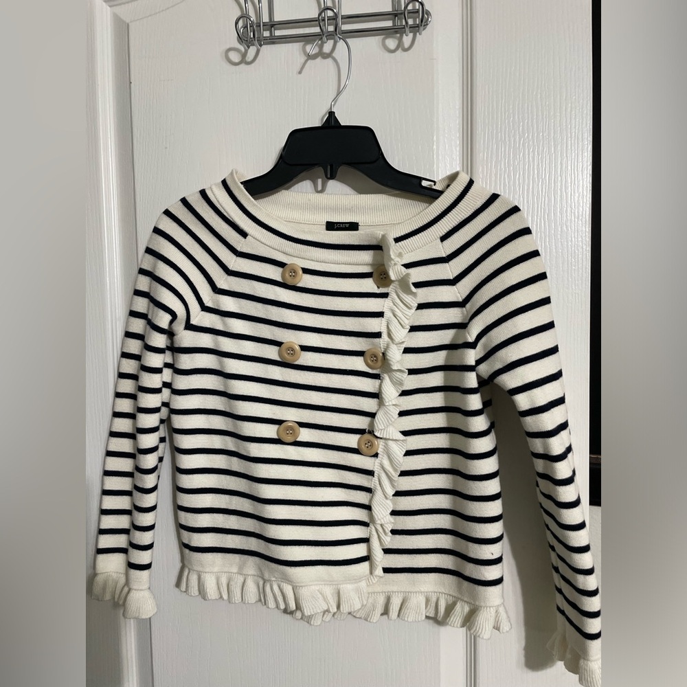 J.Crew XS striped cotton sweater/cardigan